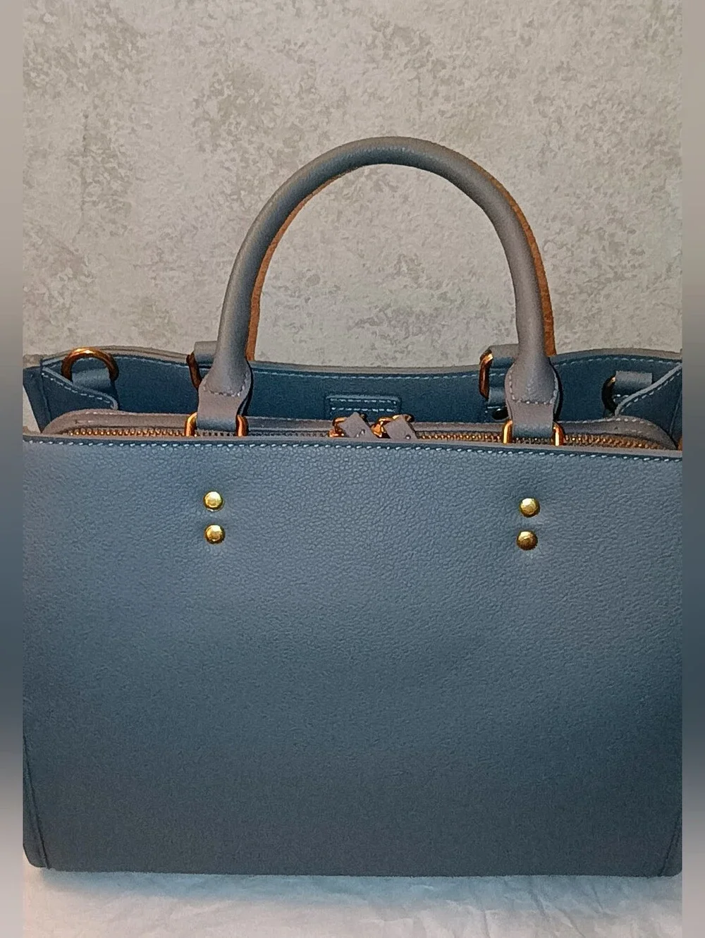 NWT Ampere Creations Structured  Satchel Tote in Slate Gray 🩶 Factory Packing